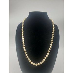 Vintage Vendome Gold Tone Clasp Faux Pearl Necklace 13.2"